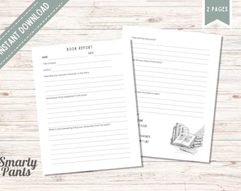 Printable Book Report Template: Homeschool Reading Worksheet (PDF)