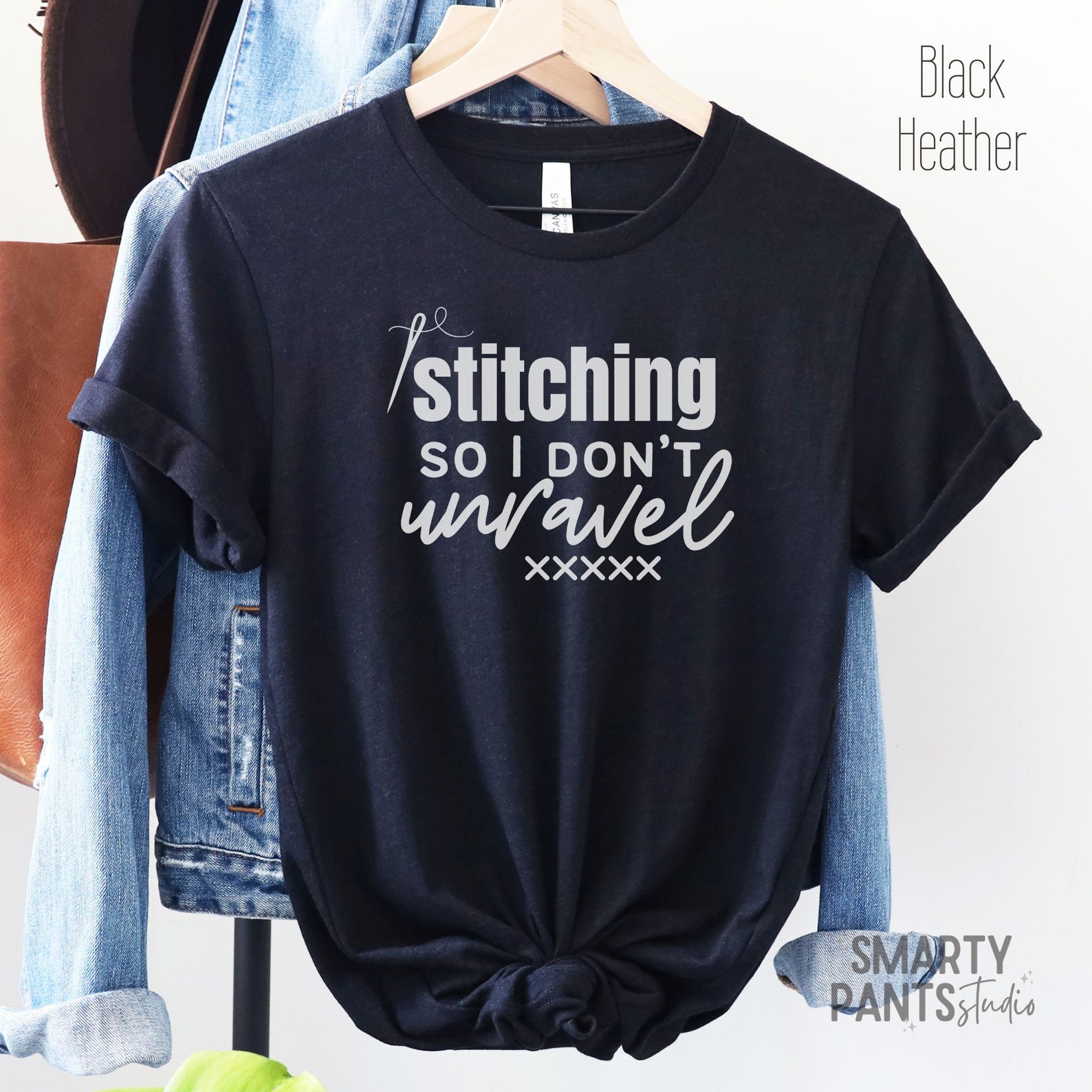 Stitching so I Don't Unravel T-shirt, Cross Stitcher Gift - Etsy