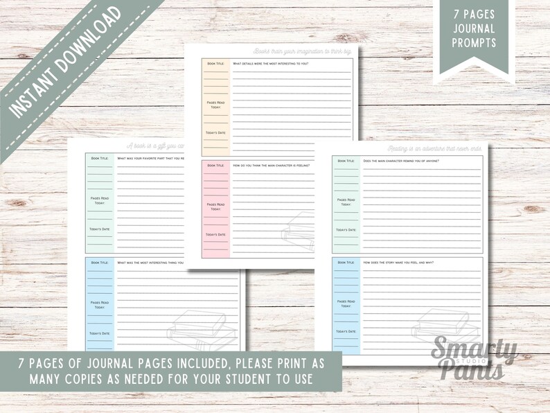 Printable Reading Journal and Reading Log for Upper Elementary and ...