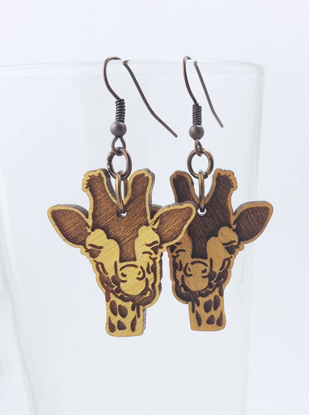 Wooden giraffe hotsell earrings