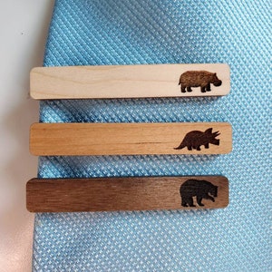 Custom Engraved Wood Tie Bar Clip Gift