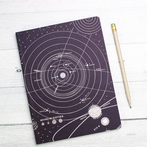 Space Softcover Notebook | Astronomy Gifts, Planetarium, Scientific Illustration, Astronomy Print, Space Notebook