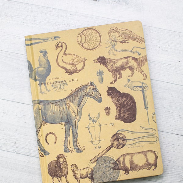 Veterinarian Notebook - Hardcover | Vet Journal, Veterinarian Gift, Animal Notebook, Recycled Notebook, Graph Paper Notebook