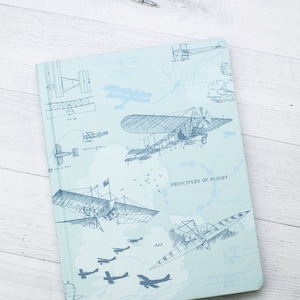 Aviation Hardcover Notebook | Dotted Journal, Recycled Notebook, Pilot Gift, Dot Grid Journal