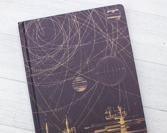 Vintage Astronomy Notebook - Hardcover | Space Notebook, Science Notebook, Star Map, Astronomy Gifts, Astronomy Print, Night Sky Print