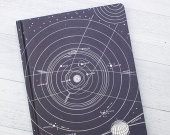 Space Notebook - Hardcover | Astronomie Geschenke, Planeten, Physik Geschenk, Astronomie Druck, Sonnensystem