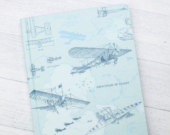 Luftfahrt Hardcover Notizbuch | Dotted Journal, Recyceltes Notizbuch, Pilot Geschenk, Dot Grid Journal