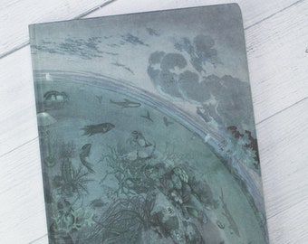 Marine Biology Ocean Print Sketchbook - Hardcover | Blank Paper Journal, Recycled Notebook, Biology Gifts