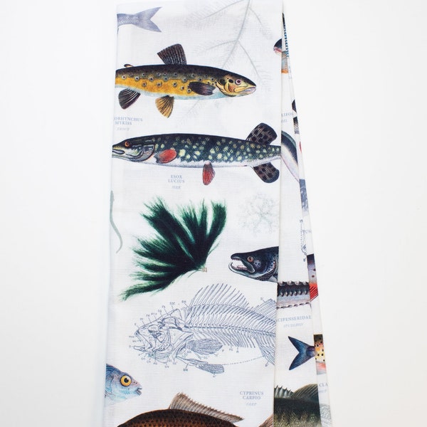 Freshwater Fish Tea Towel | Biology Gifts, Marine Prints, Fisherman Gift, PHD Gift