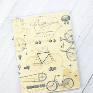 Bicycle Science Softcover Notebook | Recycled Notebook, Cycling Gift, Travel Diary, Bike Fitness Tracker