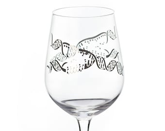 DNA Wine Glass | Genetics Glass, Chemistry Gift, Microbiologist, Professor Gift