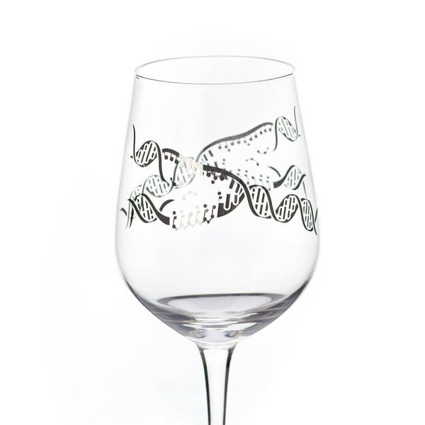 DNA Wine Glass | Genetics Glass, Chemistry Gift, Microbiologist, Professor Gift