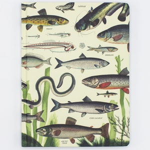 Freshwater Fish Hardcover Notebook | Recycled Notebook, Biology Gifts, Fish Print