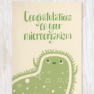 Microorganism Card, New Arrival Card, Nursing Student Gift, Medical Student Gift