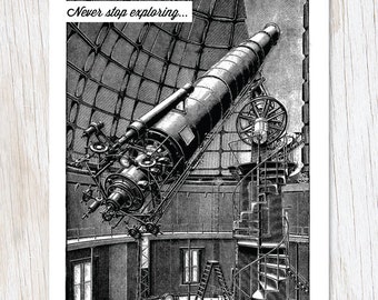 Biglietto "Non smettere mai di esplorare" / Regalo di astronomia, Regalo di fisica, Stampa scientifica, Biglietto "Penso a te", Biglietto di laurea