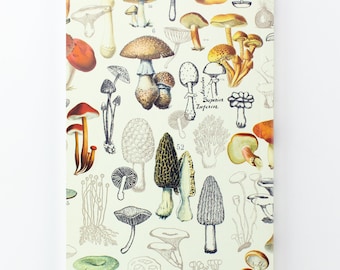 Mushrooms Yearly Planner - Scheduler | Recycled Notebook, Course Planner, Botany Print, Mushroom Print