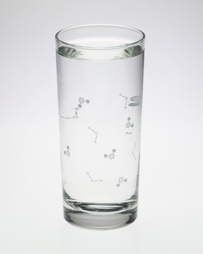 Chemistry of Water Tumbler Glass  Chemistry Gift Pharmacist image 1