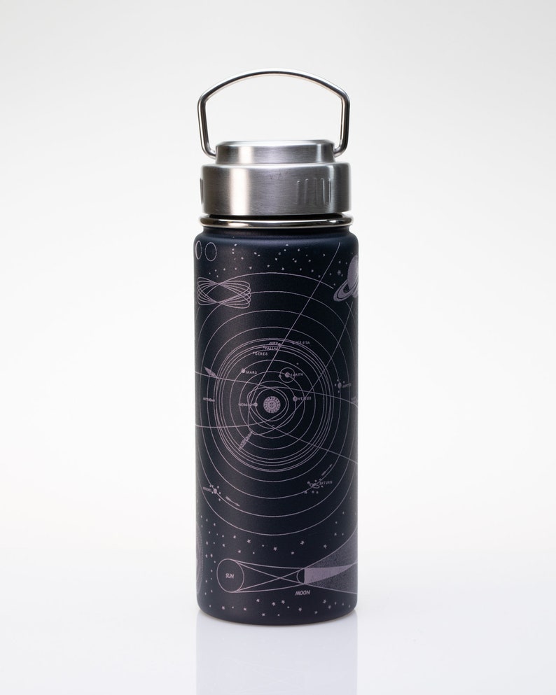A flask print constellation image made from high-grade 304 stainless steel with cap will keep your water at just the right temperature