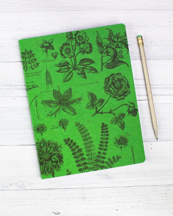 Plant Notebook Flowers Journal Botany Dot Grid Bujo Notepad Etsy