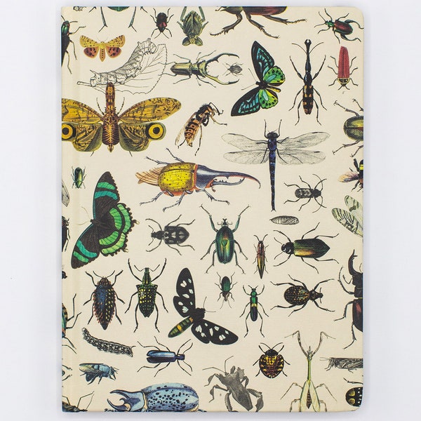 Insects, Butterflies & Beetles Hardcover Notebook | Garden Journal, Biology Gifts, Entomology Notebook