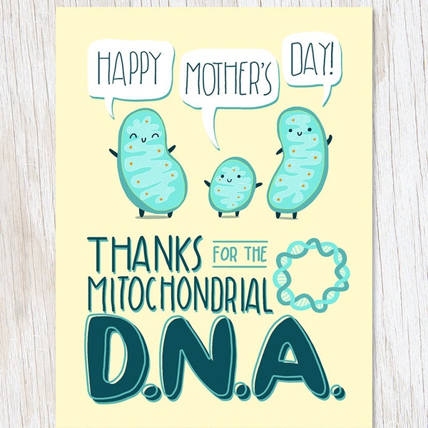 DNA Mother's Day Card | DNA Helix, Science Stationery, Thank You Card, Pharmacist Gift