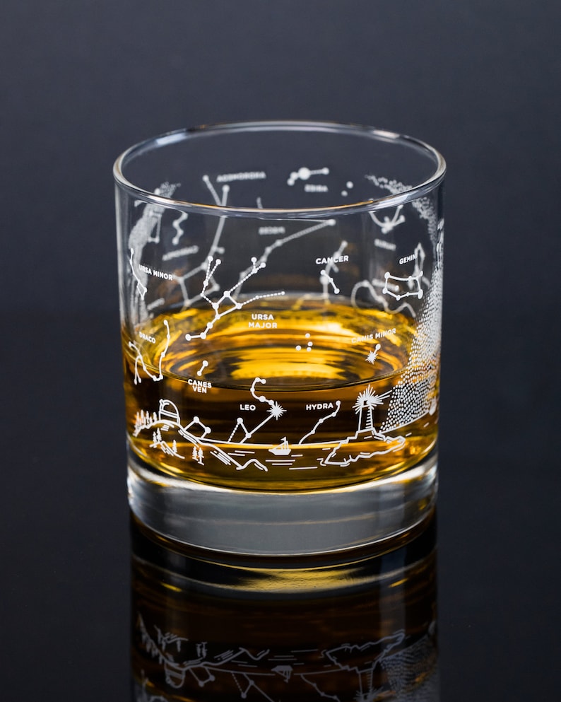 Astronomy Whiskey Glasses Astronomy Gifts, Professor Gift, Space Glass, Constellations image 3