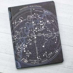 Astronomy Hardcover Notebook / Dot Grid Journal, Graph Paper Notebook, Constellation Print, Astronomy Gifts, Night Sky Print