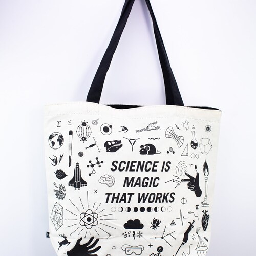 Science Themed Canvas Tote Bag – Gift For Teachers, Scientists, Graduation, Eco-Friendly Shopper - View #8