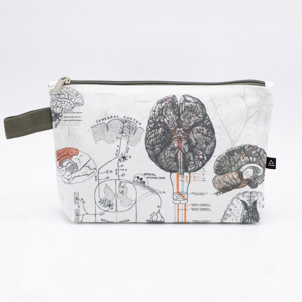 Brain Anatomy Pencil Bag | Brain, Anatomy, Psychology, Toiletry Bag, Makeup Bag, Travel Bag, Pencil Case, College Student Gift