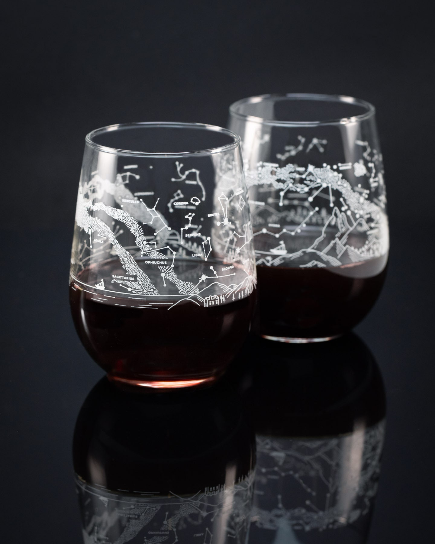 Night Sky Wine Glasses Science Wine Glass Space Glass