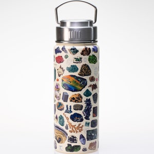 Edelsteine & Mineralien Edelstahl Vakuumfläschchen | Erdkunde, Geologie Geschenke, Geologie Professor Geschenk, Wasserflasche, Metall Wasserflasche