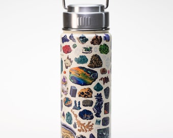 Gems & Minerals Stainless Steel Vacuum Flask | Earth Science, Geology Gifts, Geologist Professor gift, Water flask, Metal Water Bottle