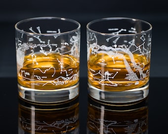 Astronomy Whiskey Glasses | Astronomy Gifts, Professor Gift, Space Glass, Constellations