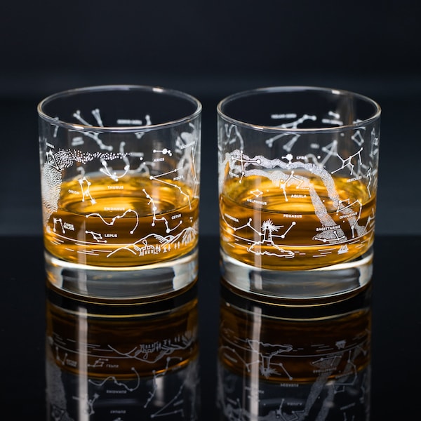 Astronomy Whiskey Glasses | Astronomy Gifts, Professor Gift, Space Glass, Constellations