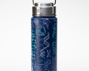 Genetics & DNA Stainless Steel Vacuum Flask | DNA Print, Medical Student Gift, Chemistry Gift, Metal Water Bottle