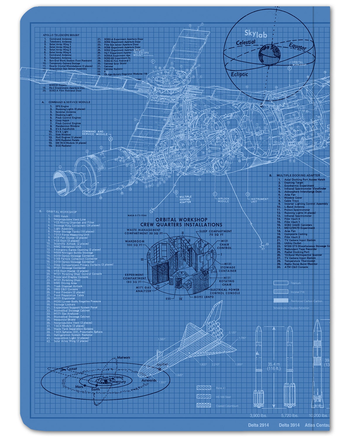 Rocket Ship Softcover Notebook Space Notebook Dot Grid | Etsy