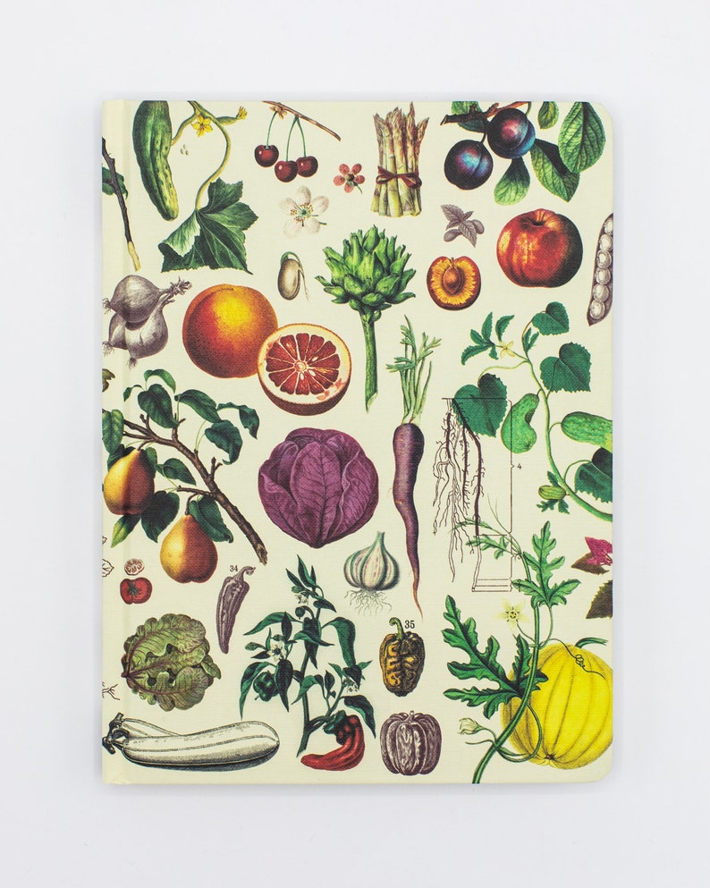 Obst & Gemüse Hardcover GartenTagebuch, Medizin Geschenk, Chemie Geschenk Bild 1