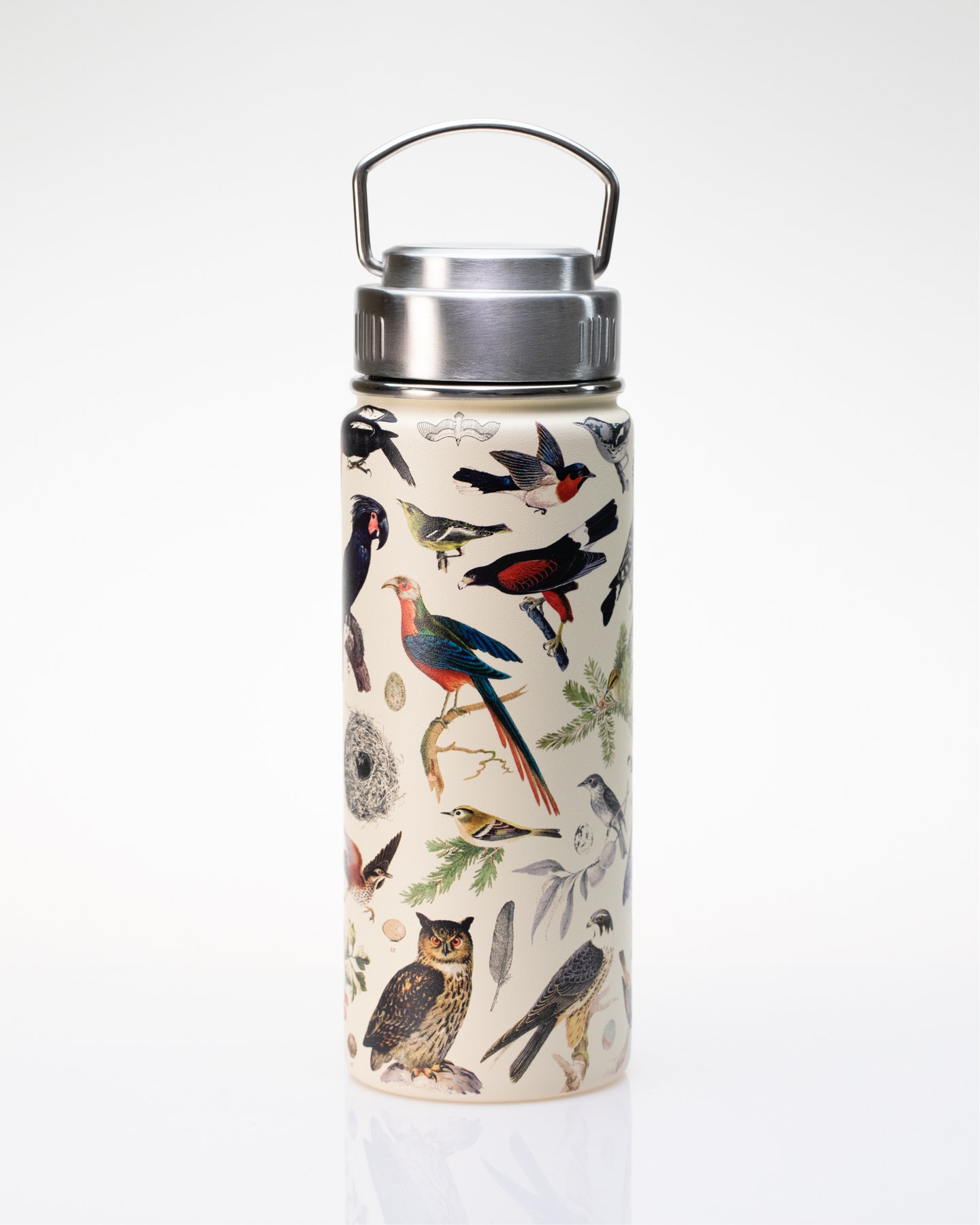 Vögel Edelstahl Reisetasse | Metall isolierte Wasserflasche, Vogel Druck, Ornithologie, Biologie Geschenke
