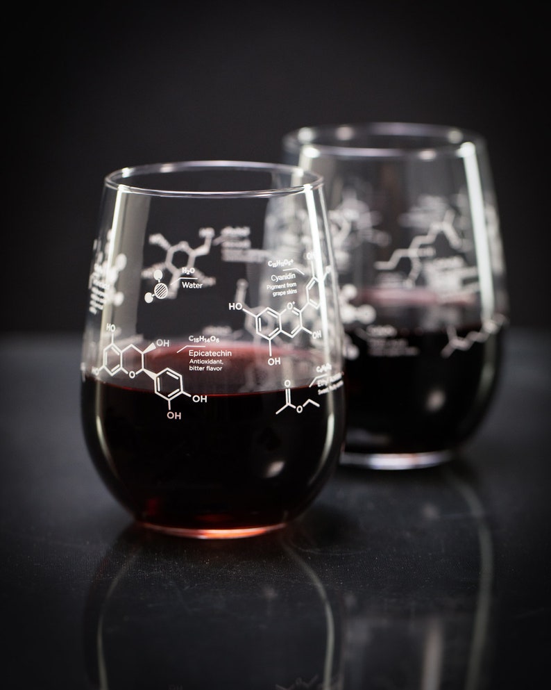 Chemistry of Wine Glass Set Chemistry Gift Science Wine Etsy