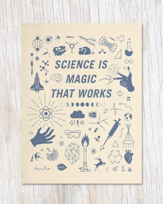 Science is Magic That Works Card Scientific Illustration | Etsy