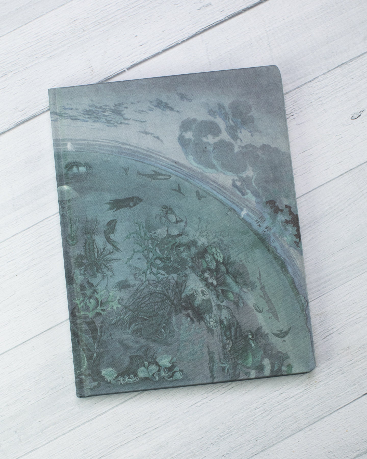 Marine Biology Ocean Print Sketchbook - Hardcover | Blank Paper Journal, Recycled Notebook, Biology Gifts