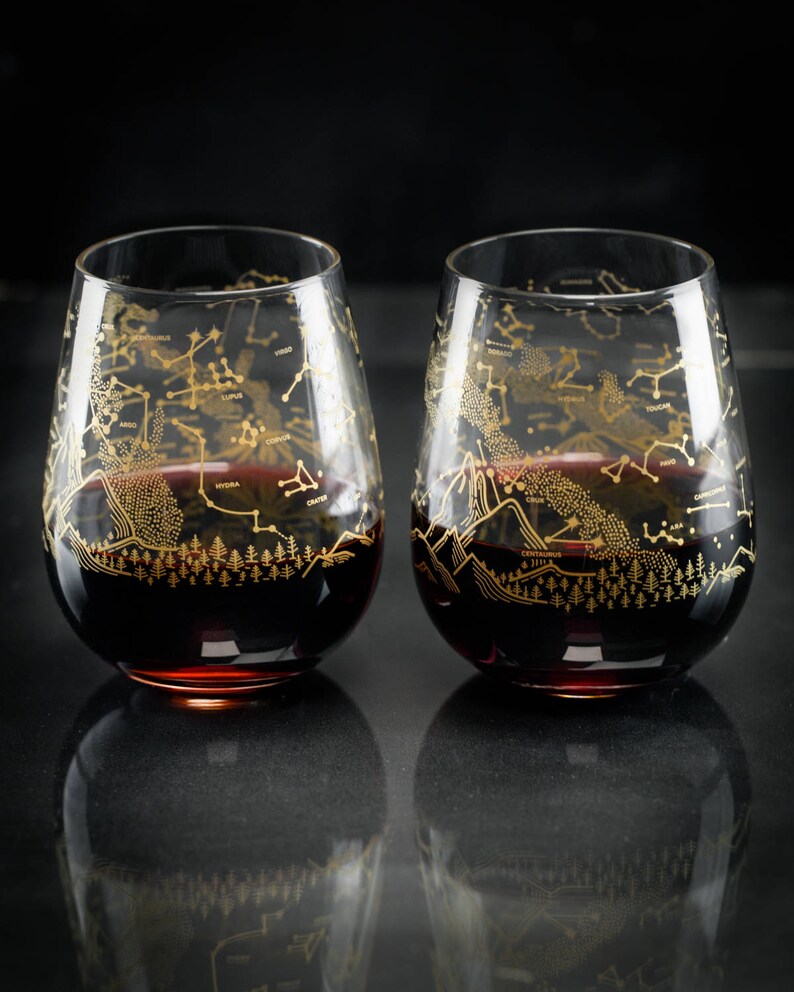Southern Sky Wine Glass Set | Science Wine Glass, Astronomy Gift Southern Sky Wine Glass Set | Science Wine Glass, Astronomy Gift