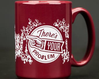 DNA: There’s Your Problem Large Mug | Genetics Double Helix Humor Funny Science Molecular Biology Gift Ceramic Coffee Mug Teacher Gift