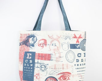 Optics + Sight Tote Bag | Reversible Tote, Science Tote Bag, Physics Gift, Medicine Gift, Medical Student Gift