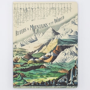 Rivers & Mountains of the World Hardcover Notebook | Biology Gifts, Lined Grid Paper Notebook, Recycled Notebook