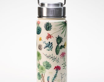 Succulents Stainless Steel Travel Mug | Metal Insulated Water Bottle, Cactus Mug, Succulent Mug