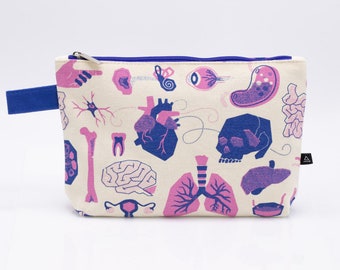 Retro Anatomy Pencil Bag | Anatomy, Retro, Toiletry Bag, Makeup Bag, Travel Bag, Pencil Case, College Student Gift