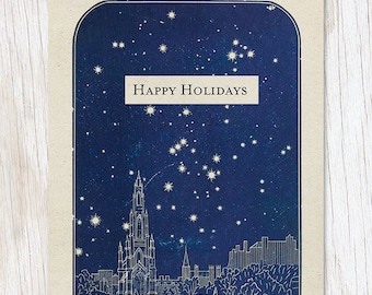 Southern Sky: Happy Holidays Card | Astronomy Gift, Southern Night Sky, Holiday Card, Professor Gift, Science Greeting Cards