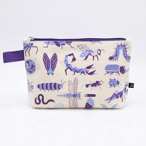 Retro Insects Pencil Bag | Biology, Entomology, Insect, Toiletry Bag, Makeup Bag, Travel Bag, Pencil Case, College Student Gift