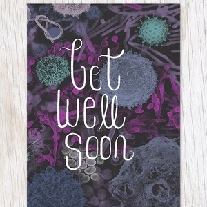 Ansteckende Krankheit: Get Well Soon Karte | Geschenk für Die Gesundheit, Biologie Geschenk, Professor Geschenk, Mikrobiologischer Druck